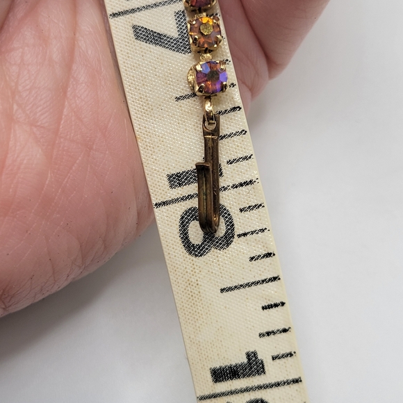 VTG Juliana Necklace | Amber/Topaz & AB Rhinestones | Verified | *AS IS* - Picture 10 of 12